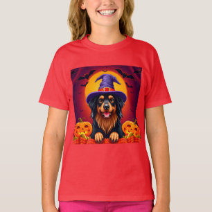 Söt Halloween Hund Pumpa Party Stil T Shirt