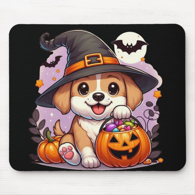 Söt Halloween-hund/ valp Musmatta (Framsidan)
