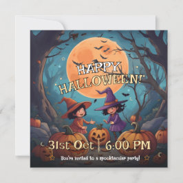 Söt Halloween-inbjudan för barn till pumpafältet Inbjudningar
