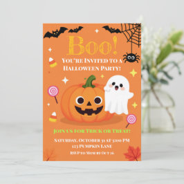 Söt Halloween-inbjudan för barn | Vänlig Tack Kort