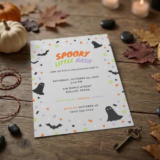 Söt Halloween-inbjudan för barnkalas Inbjudningar