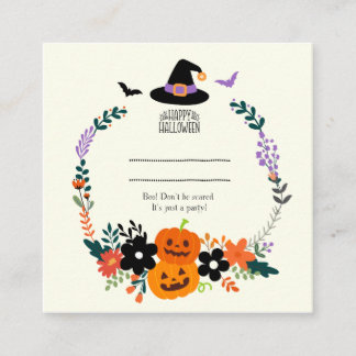 Söt Halloween-inbjudan Fyrkantigt Visitkort