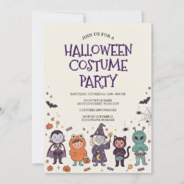 Söt Halloween-inbjudan till kostymfest för barn Inbjudningar