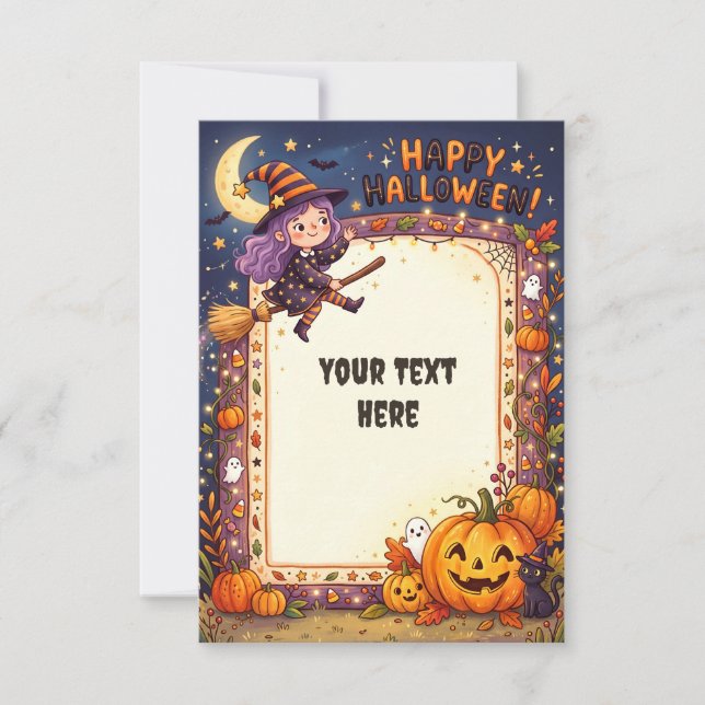Söt Halloween-inbjudningskort 2026 #9 Inbjudningar (Framsida)