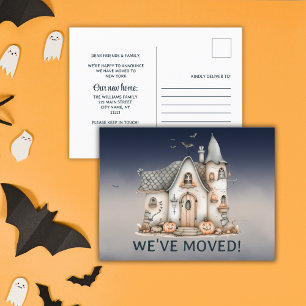 Söt Halloween-inspirerad spökhus ändra adress Meddelande Vykort