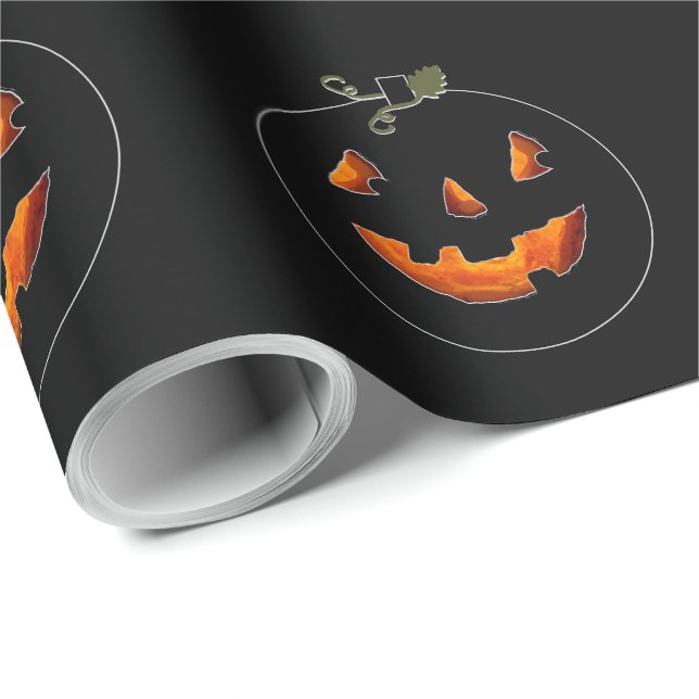 Söt Halloween Jack-o'-lantern  Presentpapper (Rullad Hörn)