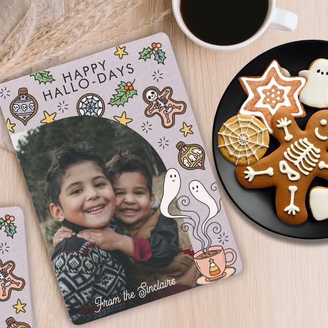 Söt Halloween jul familjefoto Julkort (Skapare uppladdad)