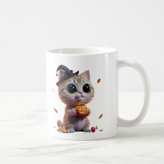 Söt Halloween-katt-häxa-mugg Kaffemugg