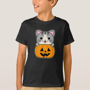Söt Halloween-katt i Jack o Lantern T Shirt