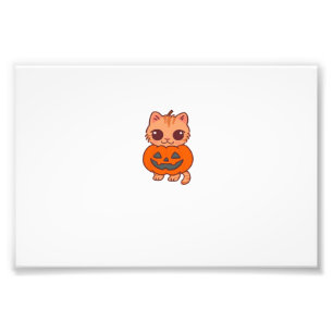 Söt Halloween-katt i pumpakostym Klassisk T-Shirt Fototryck