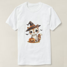 Söt Halloween-katt med pumpa