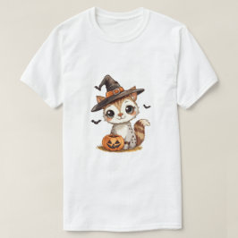 Söt Halloween-katt med pumpa T Shirt