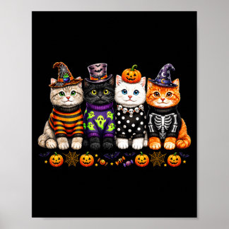 Söt Halloween kattälskare Söt kuslig kattungar Poster
