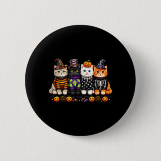 Söt Halloween kattälskare söta kusliga kattungar Knapp