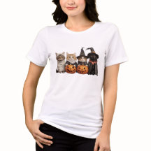 Söt Halloween-katter T-shirt 🎃