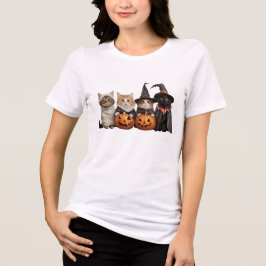 Söt Halloween-katter T-shirt 🎃