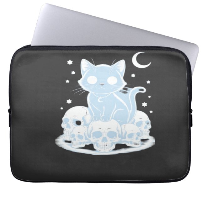 Söt Halloween Kittens Katt Gotisk Estetik Essenti Laptop Fodral (Framsidan)