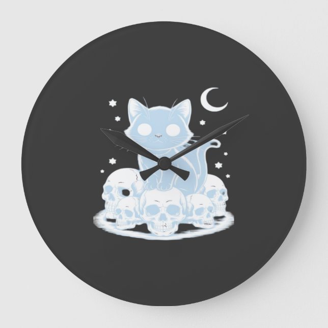 Söt Halloween Kittens Katt Gotisk Estetik Viktig Stor Klocka (Framsida)