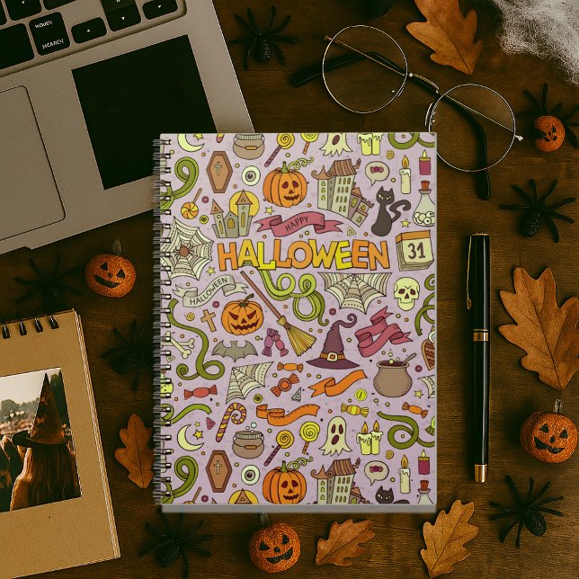 Söt Halloween-klotter-mönster Anteckningsbok (Skapare uppladdad)
