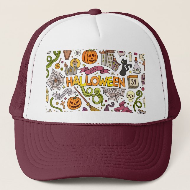 Söt Halloween-klotter-mönster Keps (Framsida)