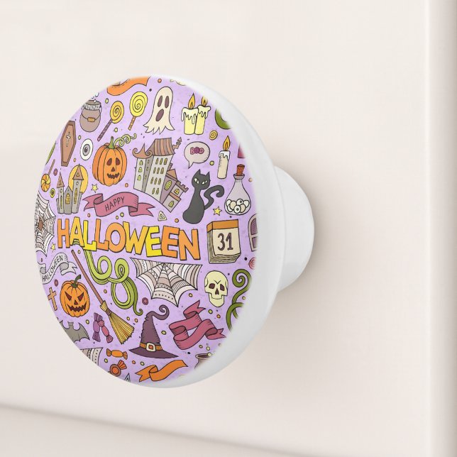 Söt Halloween-klotter-mönster Knopp (Skapare uppladdad)
