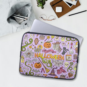 Söt Halloween-klotter-mönster Laptop Fodral