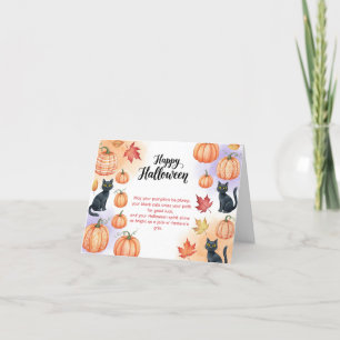 Söt Halloween-kort Tack Kort