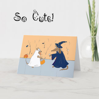 Söt Halloween-kortvalp som lurar eller behandlar t Kort