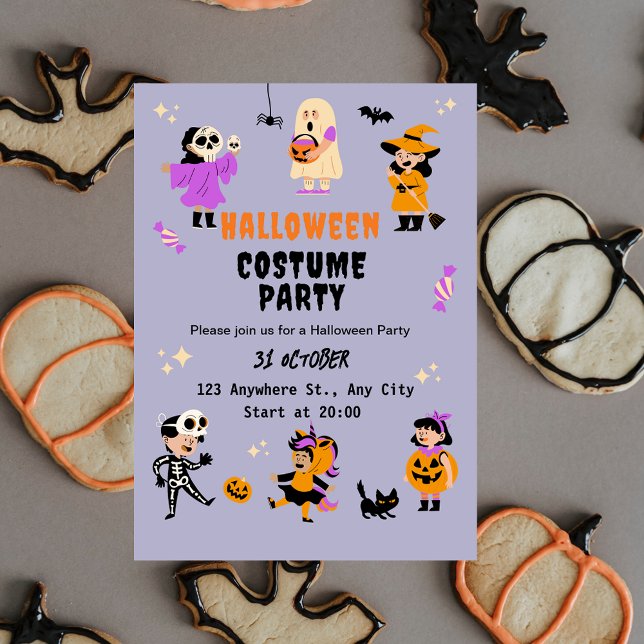 Söt Halloween-kostym Inbjudan till fest (Skapare uppladdad)