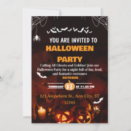 Söt Halloween-kostymfest-inbjudningskort Inbjudningar