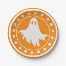 Söt Halloween kuslig spöke Orange & Vit