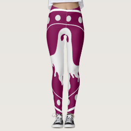 Söt Halloween kuslig spöke Orange & Vit Leggings