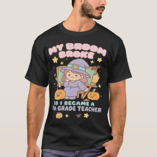 Söt Halloween-lärare Pumpa Spöklik 7:e klass T Shirt
