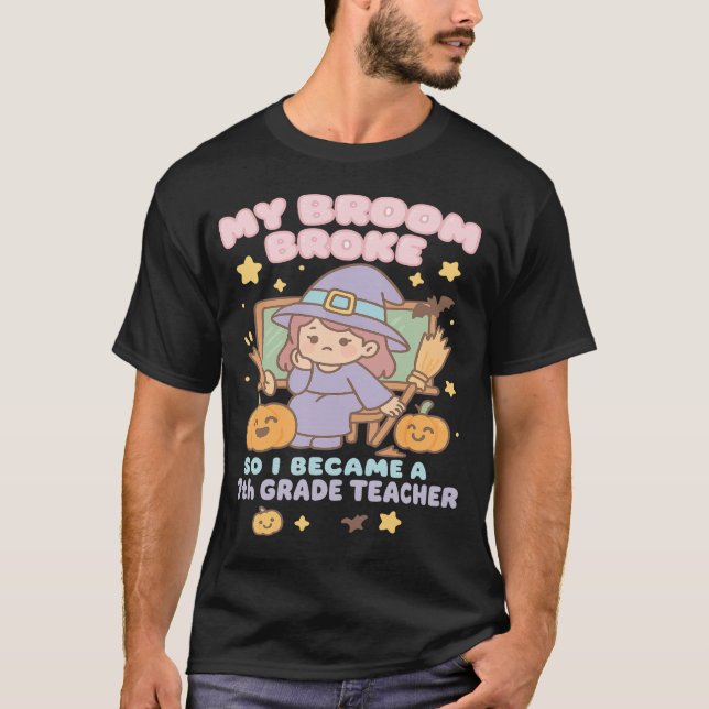 Söt Halloween-lärare Pumpa Spöklik 7:e klass T Shirt (Framsida)