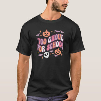 Söt Halloween-lärare Skolspöken Groovy Bus eller l T Shirt