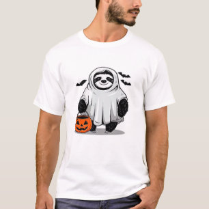Söt Halloween-löshalsad T-shirt Adorable och spökl