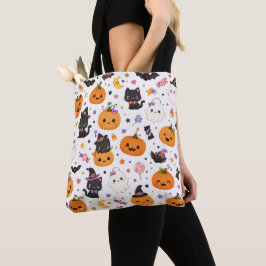 Söt Halloween-mönster med söta pumpor Tygkasse