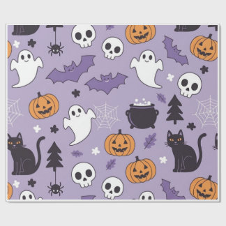 Söt Halloween-mönstrad inpackningspapper ark Presentpapper