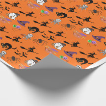 Söt Halloween-mönstrad presentpapper