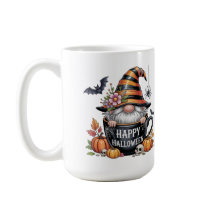 Söt Halloween-mugg med tomte i kaffekopp | Glad