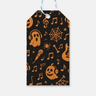 söt Halloween-musik-gåvobricka Presentetikett