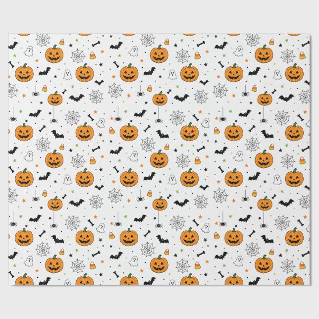 Söt Halloween-pappersmönster presentpapper (Platt)