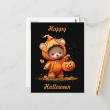 Söt Halloween-papperutskuren nallebjörn