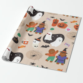 söt halloween pepparkaksgubbe vampyr presentpapper