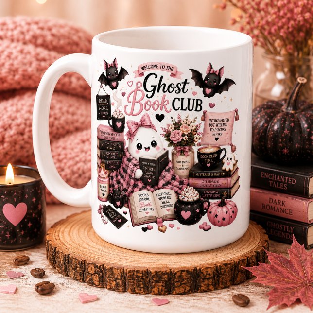 Söt Halloween-personlig spökbokklubb-mugg Kaffemugg (Skapare uppladdad)