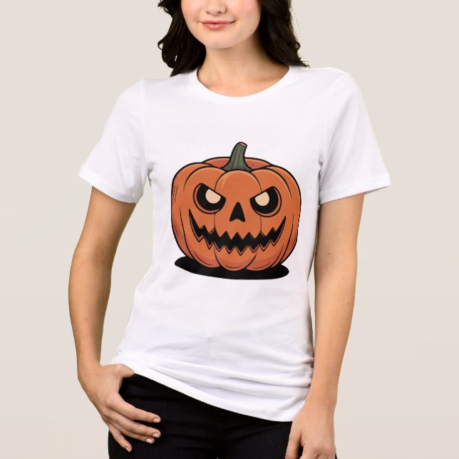 Söt Halloween-pumpa Damvit T-Shirt (Framsida)