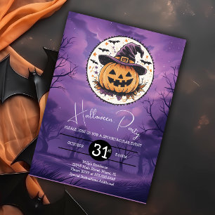 Söt Halloween-pumpa-födelsedagsfest  Inbjudningar