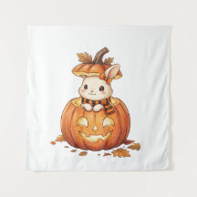 Söt Halloween-pumpa kanin - Mysig höstkanin Ar