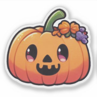 Söt Halloween-pumpa - Kawaii Jack-o'-Lantern Klistermärken