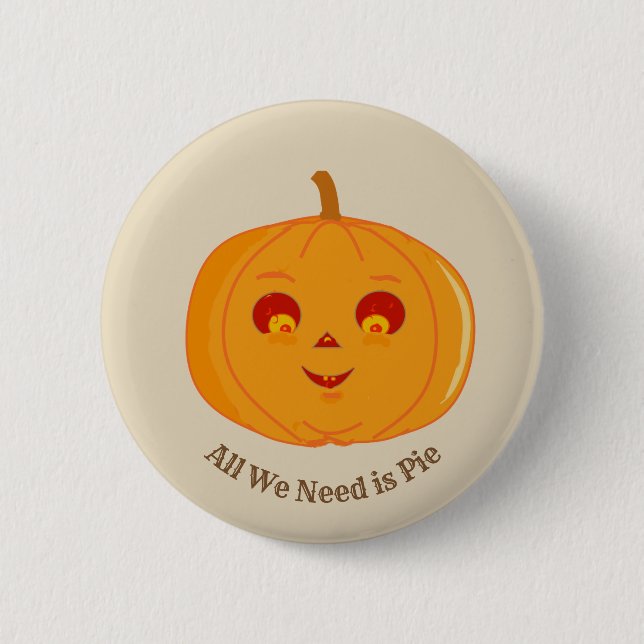 Söt Halloween-pumpa Knapp (Framsida)